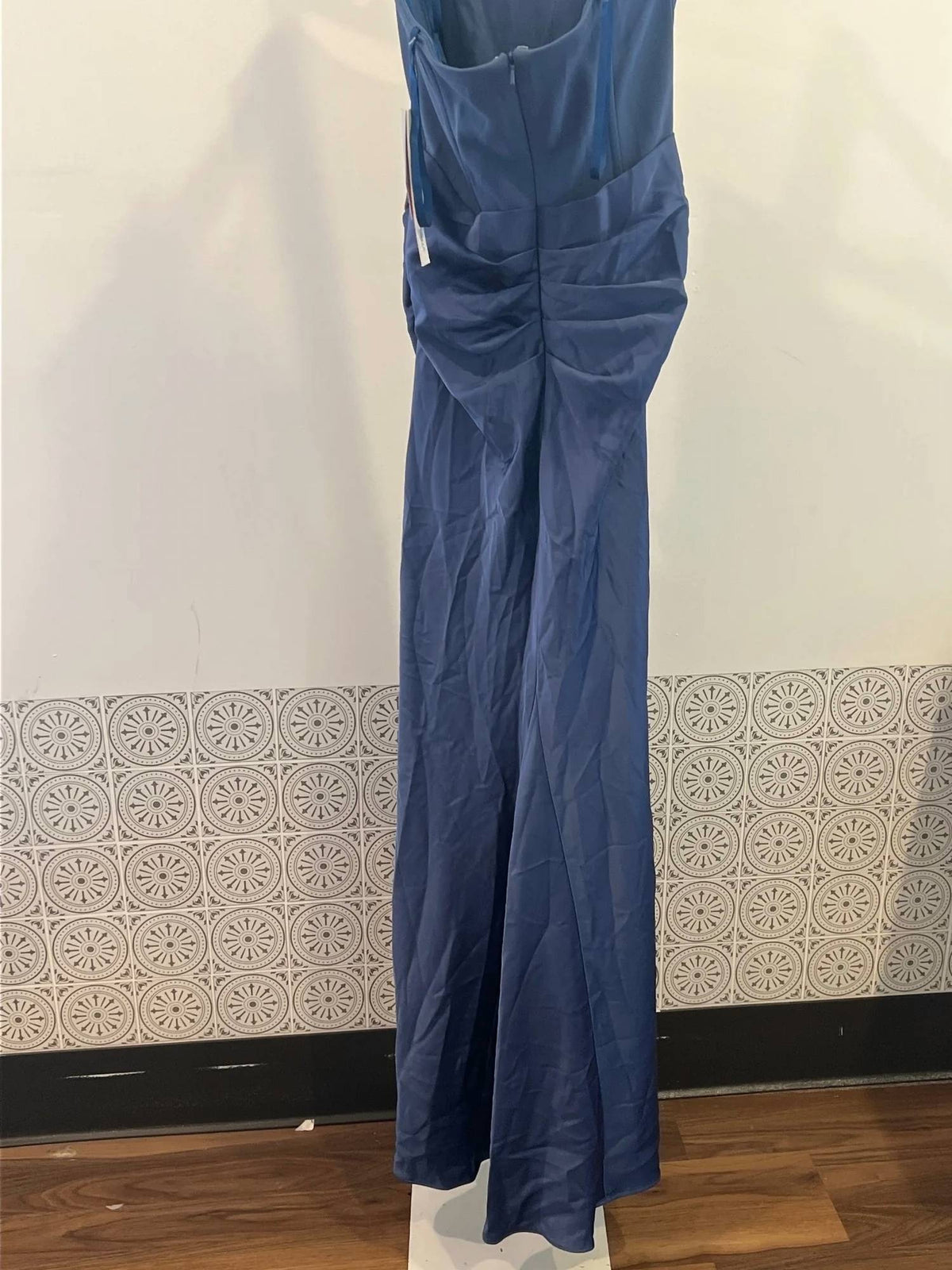 Aqua - Long Scuba Strapless Gown