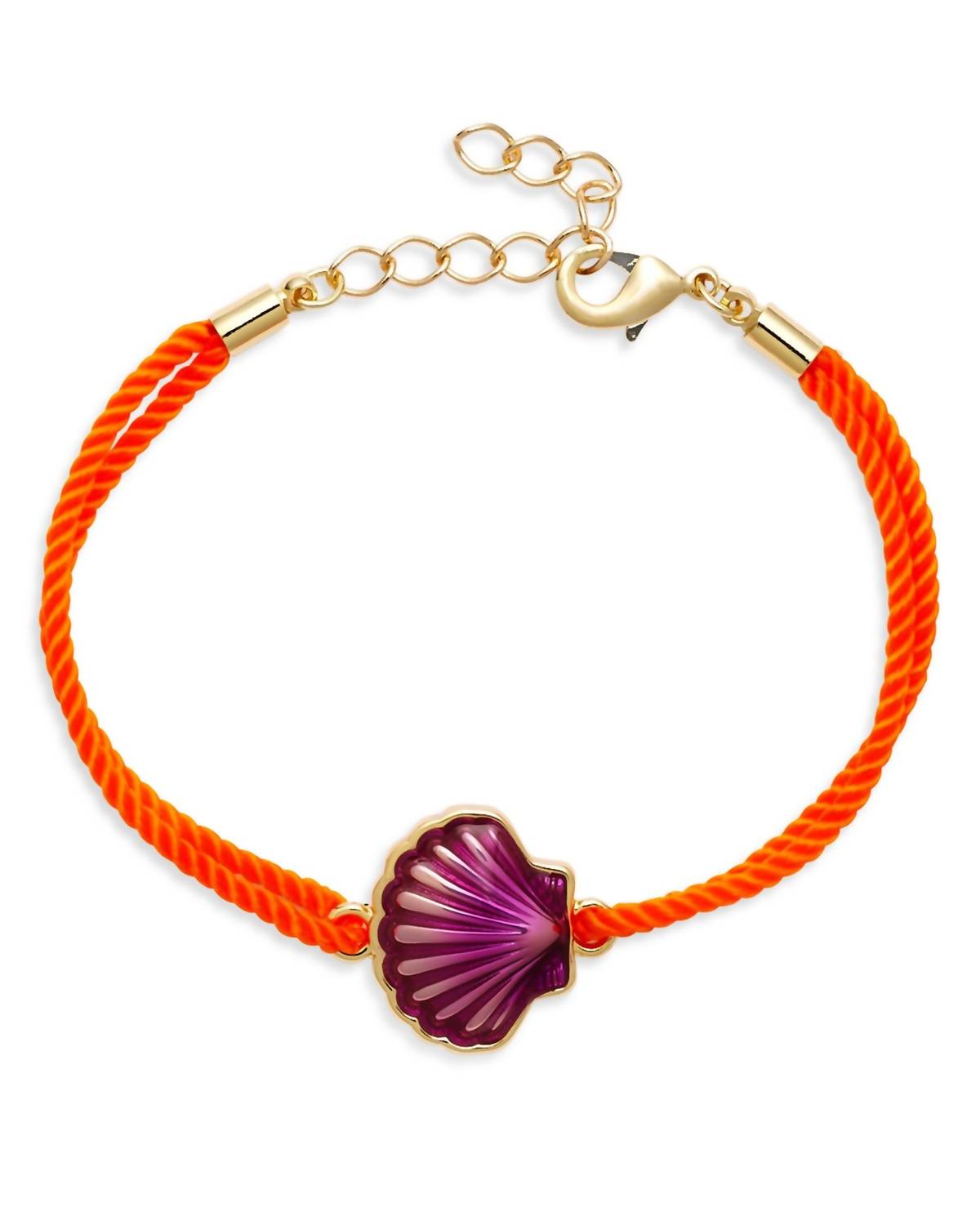 Aqua - Shell And Cord Flex Bracelet