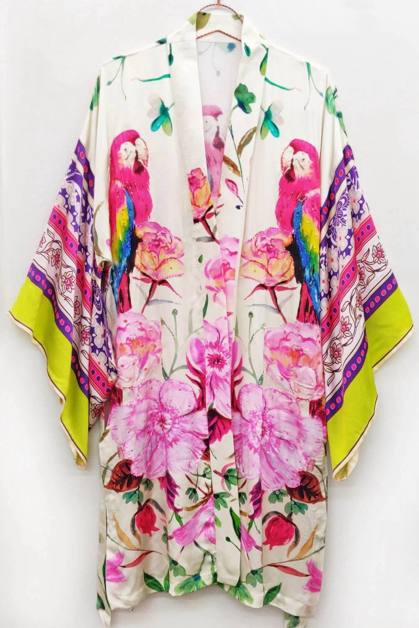 Aratta - Printed Beaded Kimono - clothing - modal - patterned