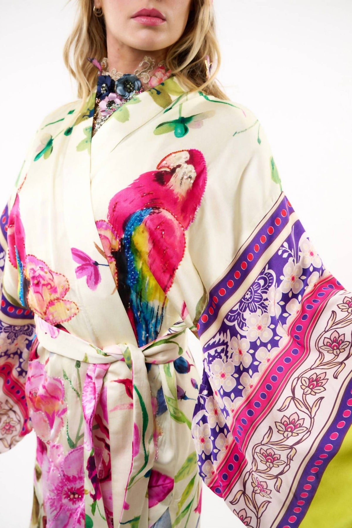 Aratta - Printed Beaded Kimono