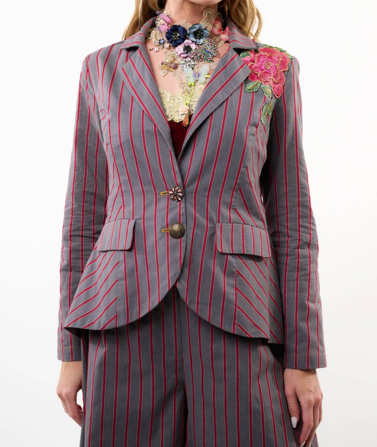 Aratta - Statement Stripe Button Up Blazer