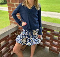 Area Code 407 - Girl's Brushed Knit Tie Front Top