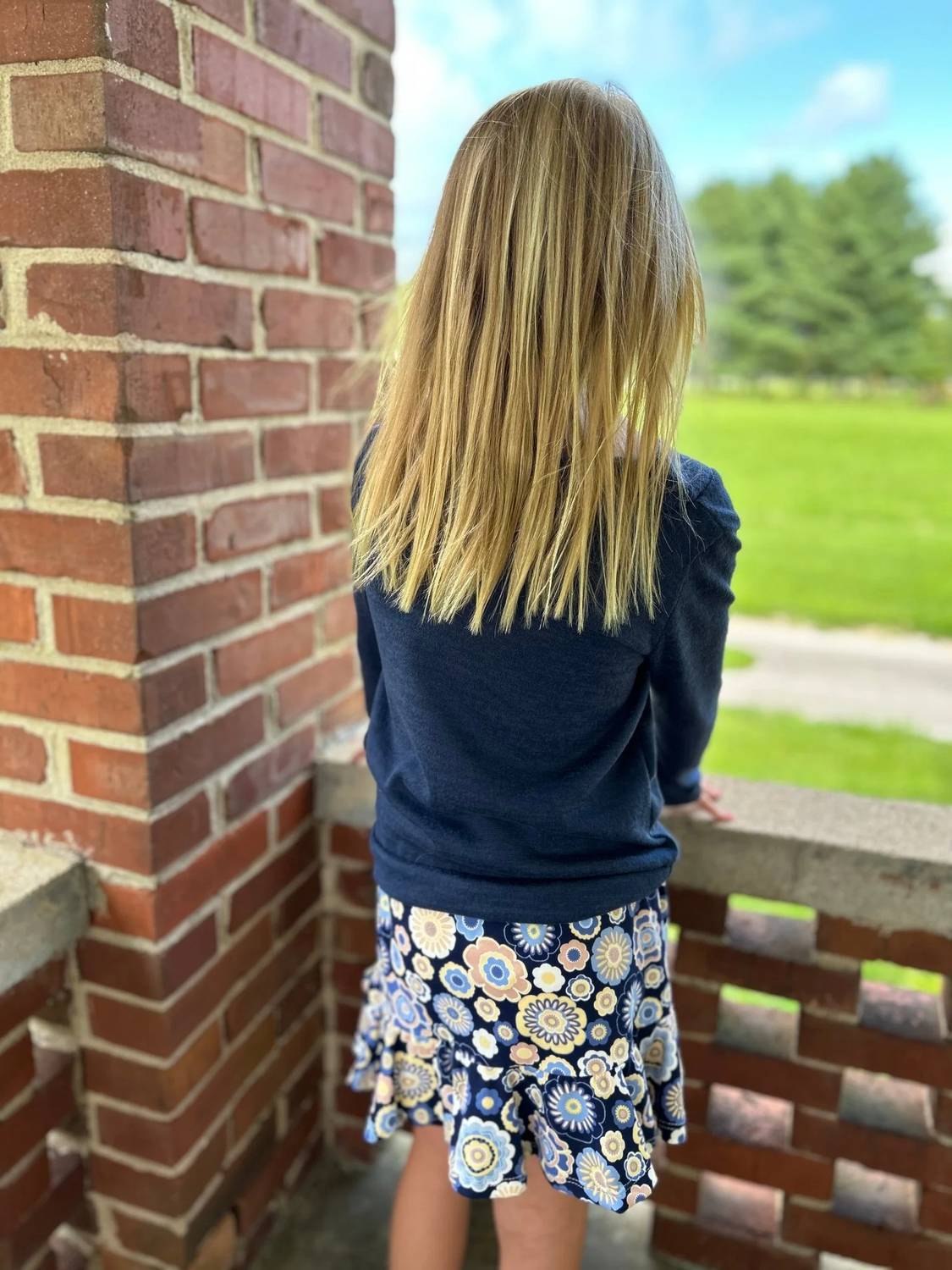 Area Code 407 - Girl's Brushed Knit Tie Front Top