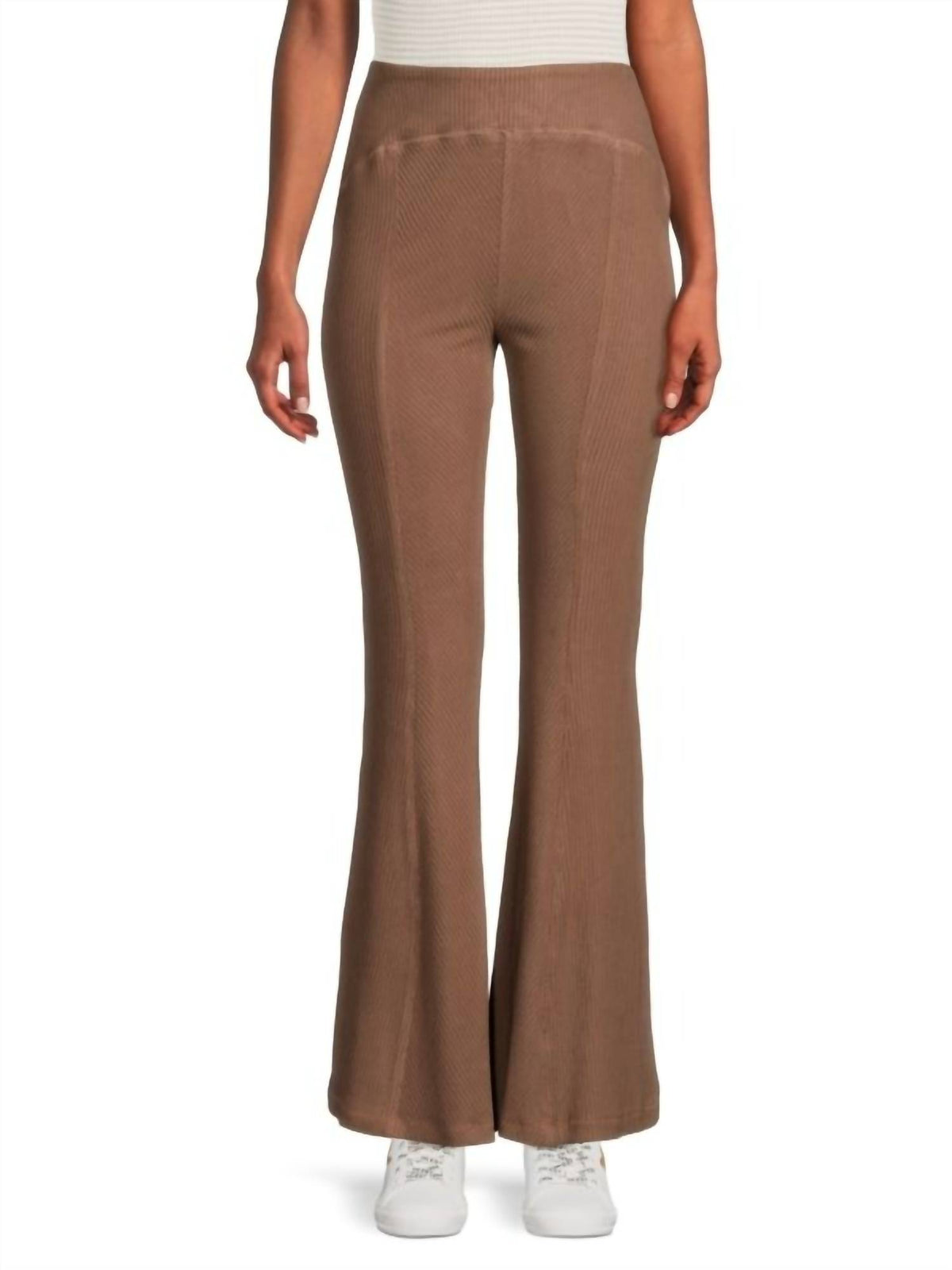 Area Stars - Ribbed Flare Pull On Pants