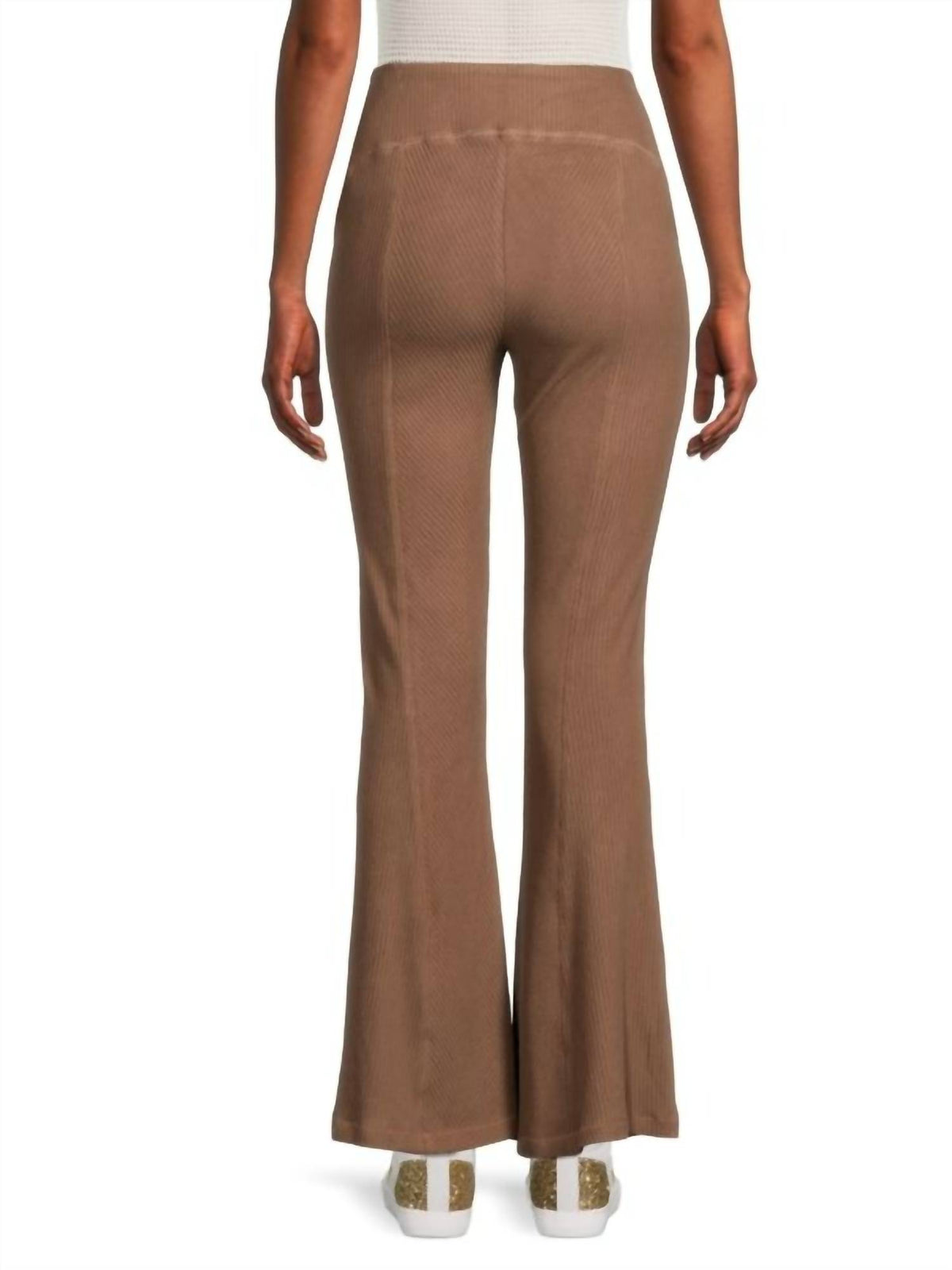 Area Stars - Ribbed Flare Pull On Pants