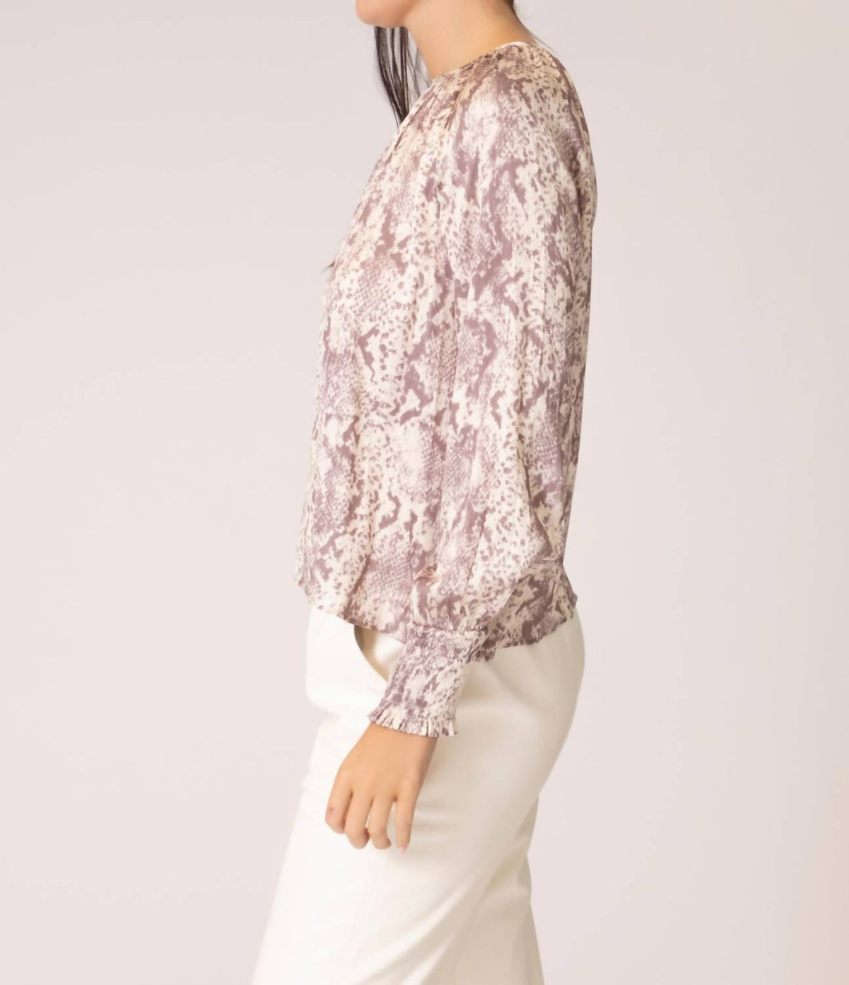 Area Stars - Snake Print Long Sleeve Blouse