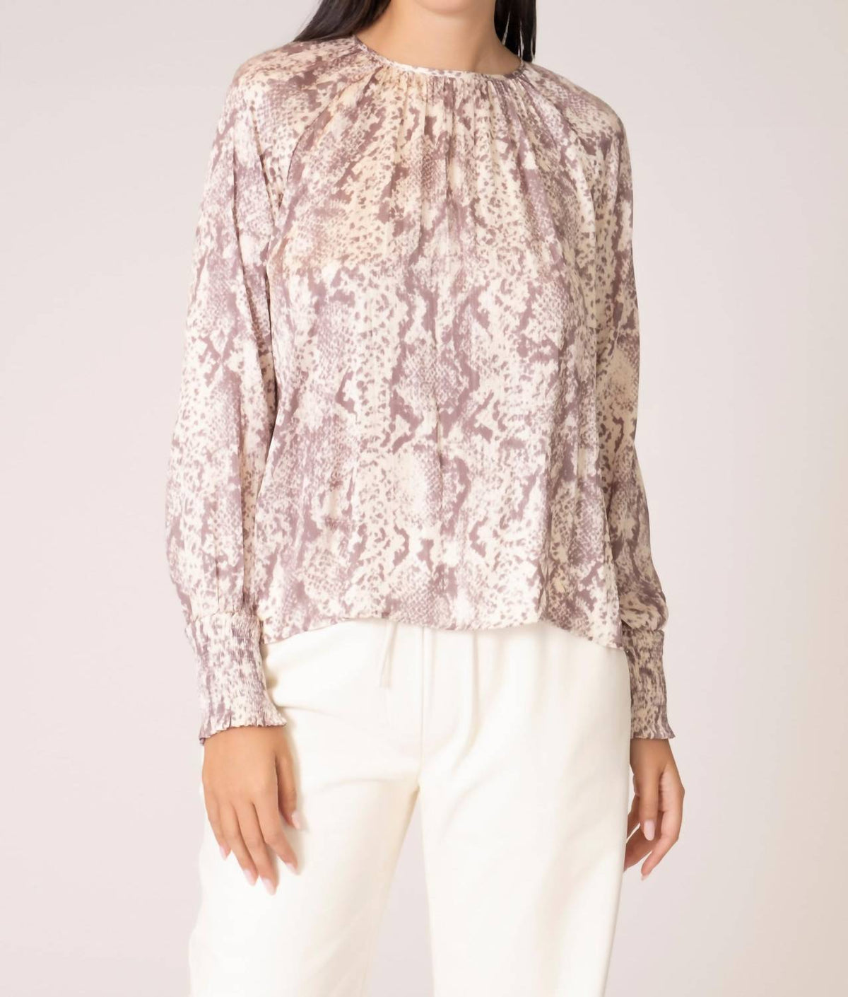 Area Stars - Snake Print Long Sleeve Blouse