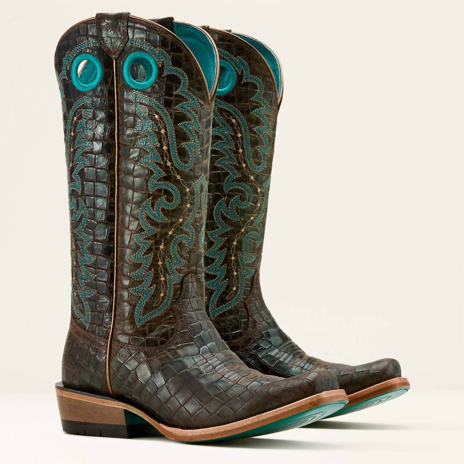 Ariat - Women's Futurity Croc Print Boot - ankle - boots - booties - brown