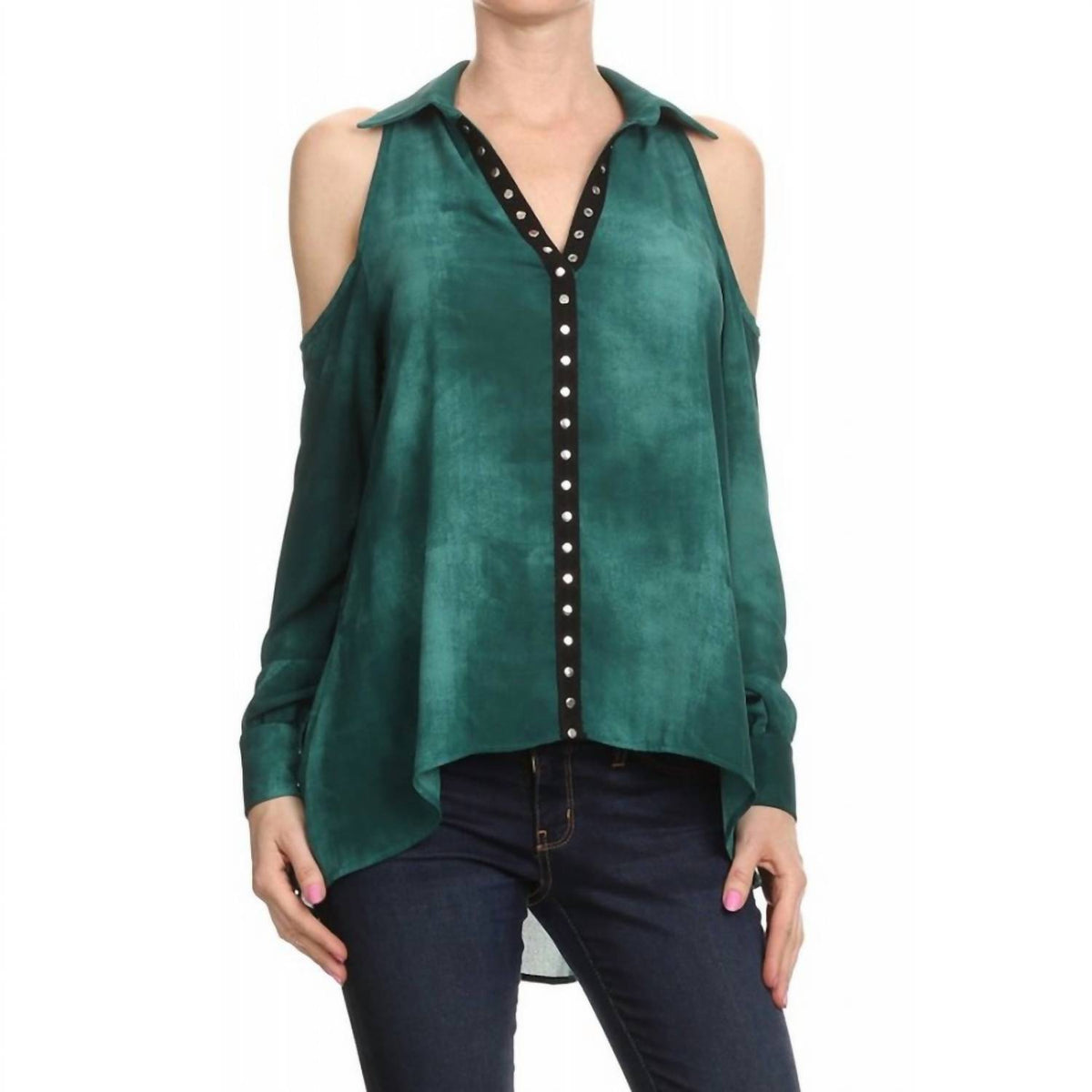 Ariella - Cold Shoulder Tunic Top