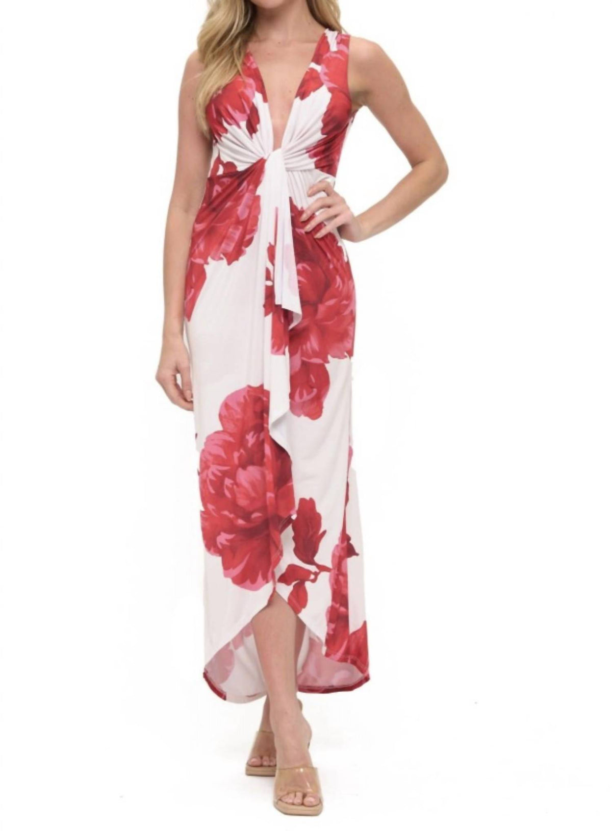 Ariella - Deep V-neck Maxi Dress