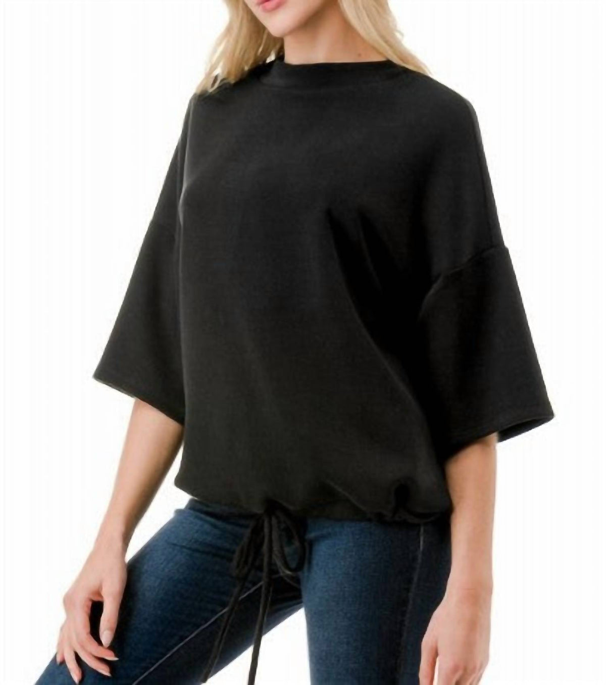 Ariella - Drawstring Short Sleeve Knit Top