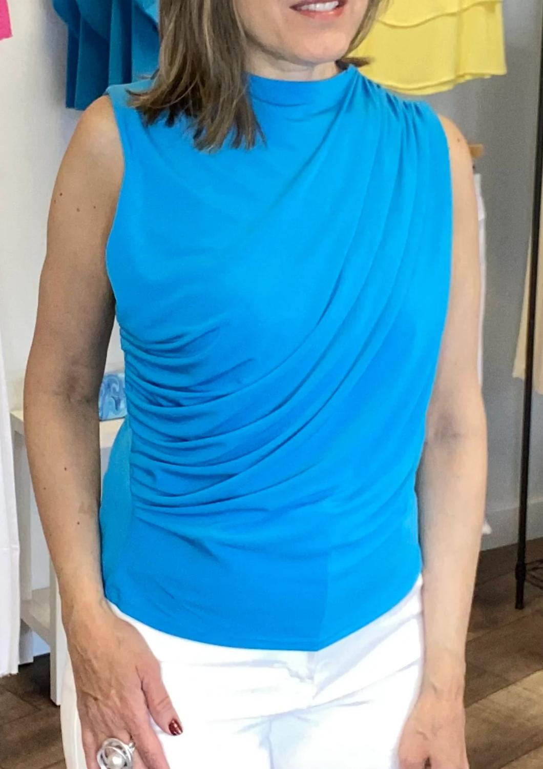 Ariella - High Neck Drape Detail Top
