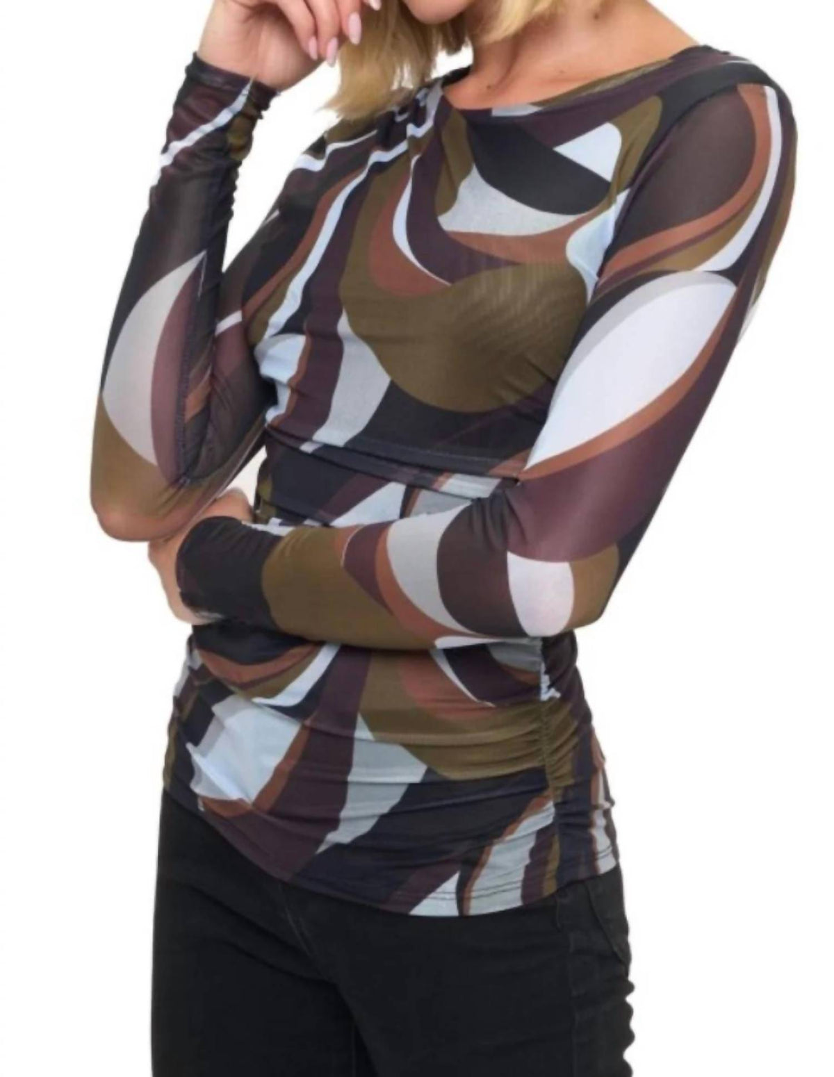 Ariella - Ruched Long Sleeve Top