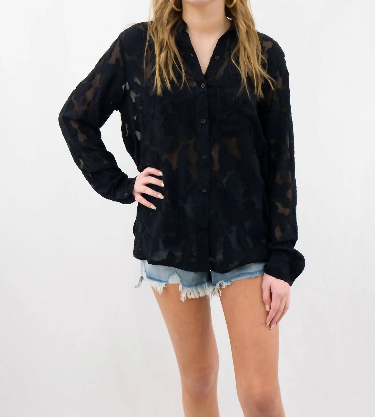 Ark & Co. - Floral Button Up Top