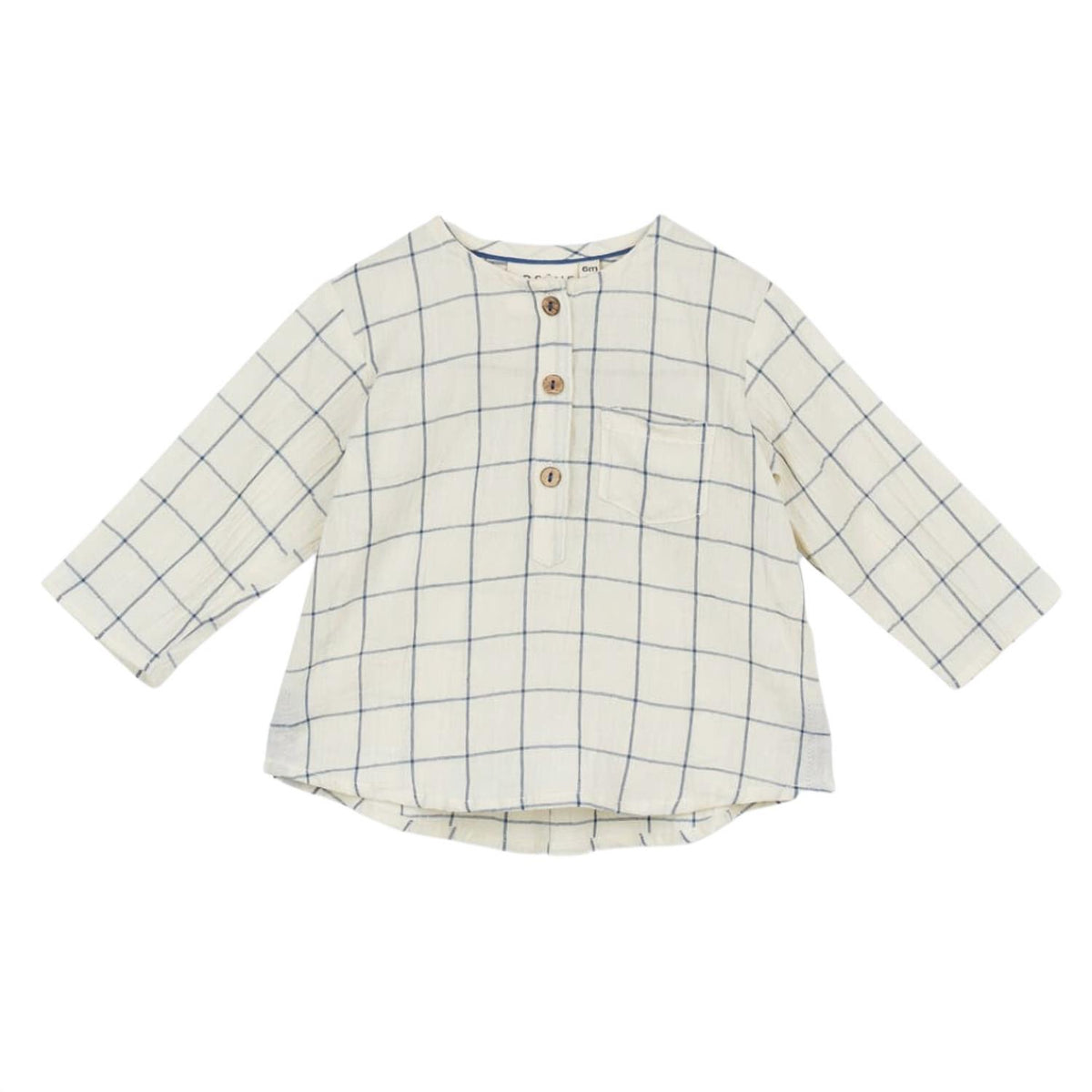 Arsène Et Les Pipelettes - Baby's Emeo Check Button Top