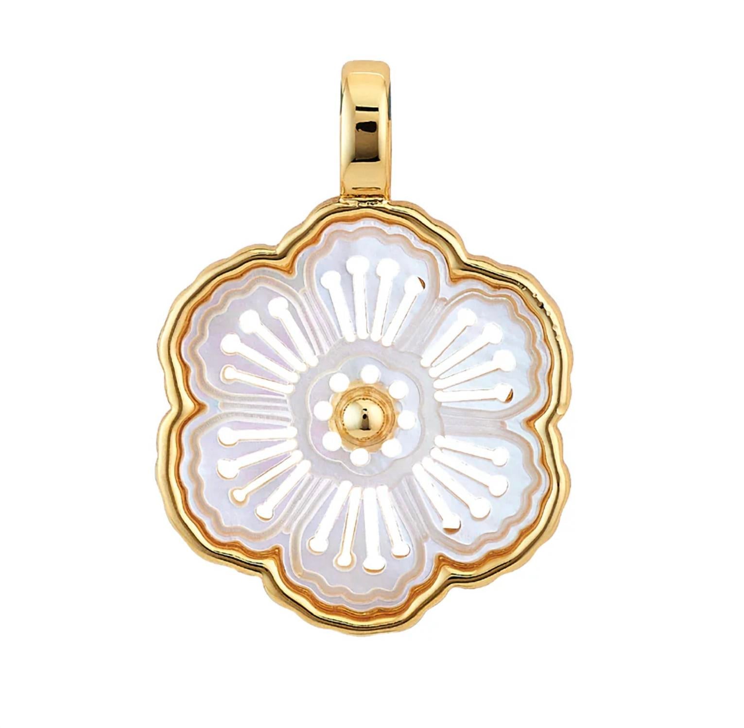Asha - Marguerite charm - jewelry - necklaces - white