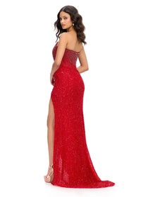 Ashleylauren - Crystal Beadwork Strapless Gown - clothing - dresses - prom