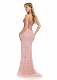 Ashleylauren - Dazzling Fully Hand Beaded Gown - clothing - dresses - pink