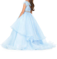 Ashleylauren - Feather Shoulders Gown