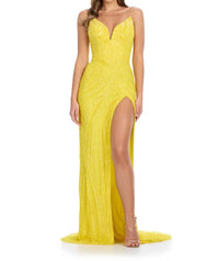 Ashleylauren - Hand Beaded Strapless Gown - clothing - dresses - prom
