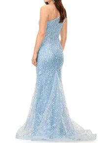 Ashleylauren - One Shoulder Trumpet Gown