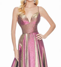 Ashleylauren - Sparkle V - neck Gown - clothing - dresses - pink