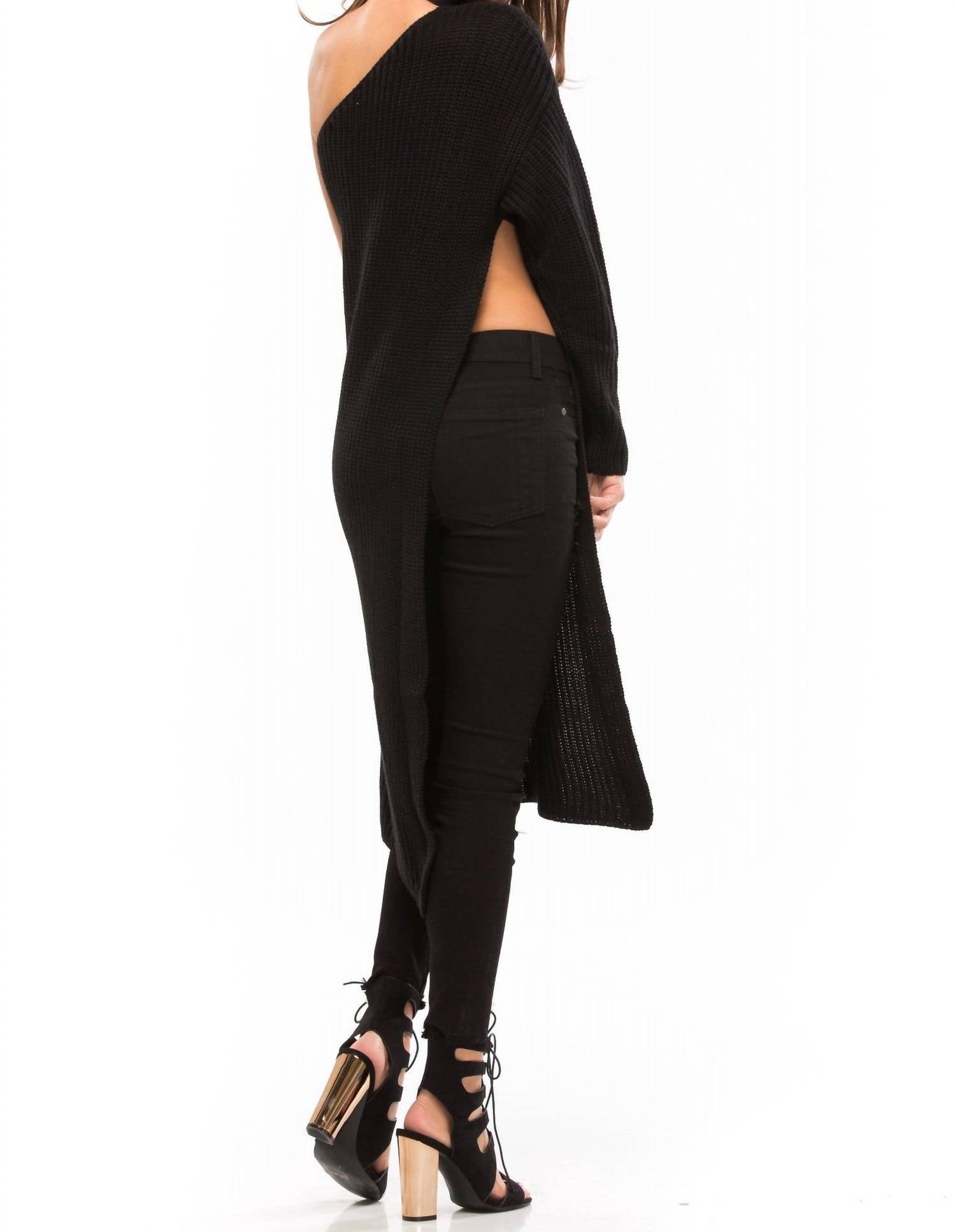Asilio - Tough Love Knit Tunic - black - clothing - nylon - blend