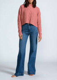 Askk Ny - Cable Cropped Crew Sweater