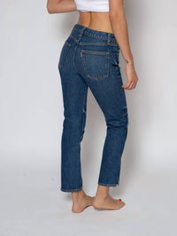 Askk Ny - Mid Rise Straight Jean - blue - clothing - cotton - blend