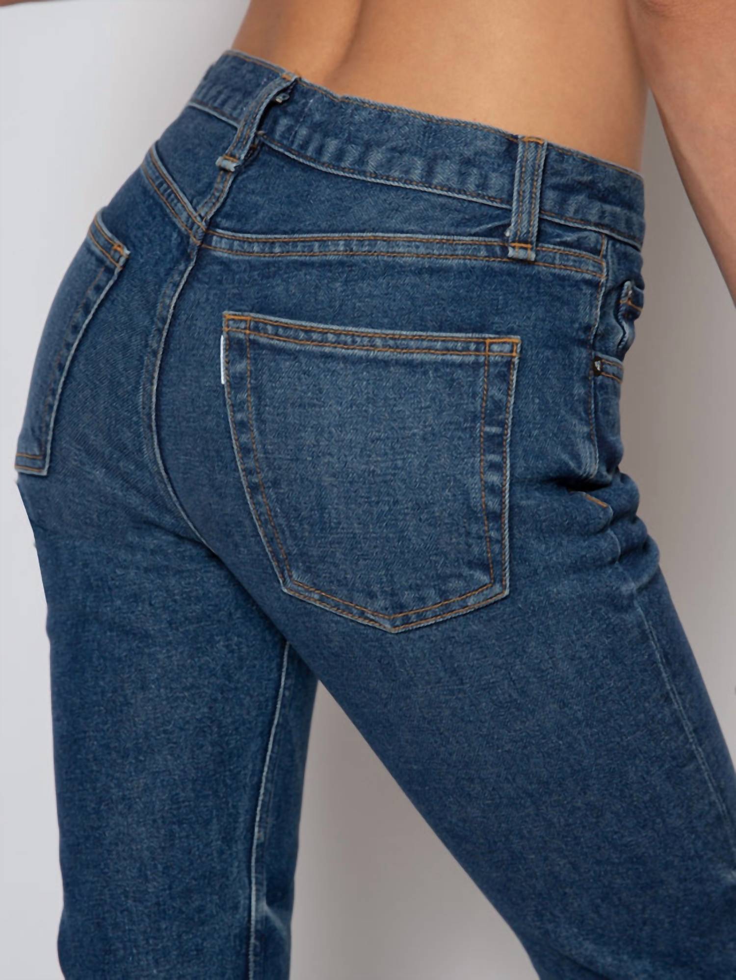 Askk Ny - Mid Rise Straight Jean - blue - clothing - cotton - blend