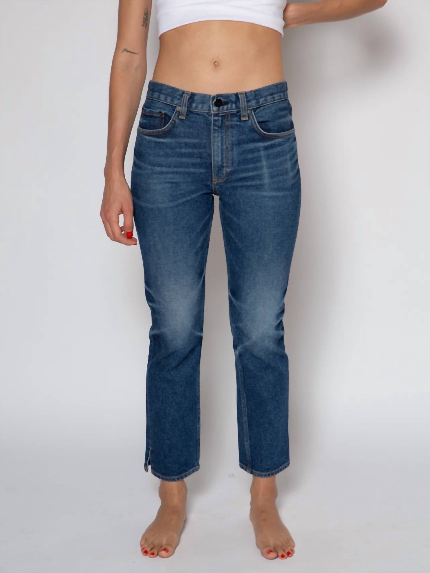 Askk Ny - Mid Rise Straight Jean - blue - clothing - cotton - blend