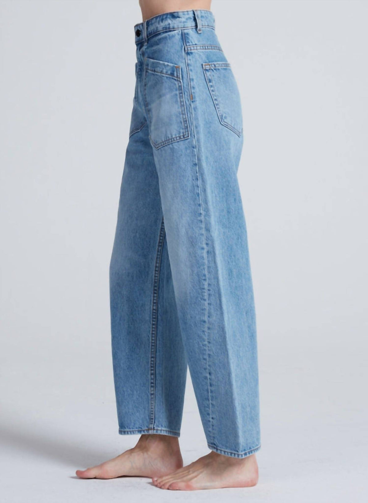 Askk Ny - Twisted Cropped Barrel Leg Jeans