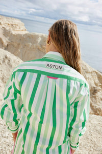 Aston Studio - Buddy Stripe Long Sleeve Shirt - blouses - clothing - cotton