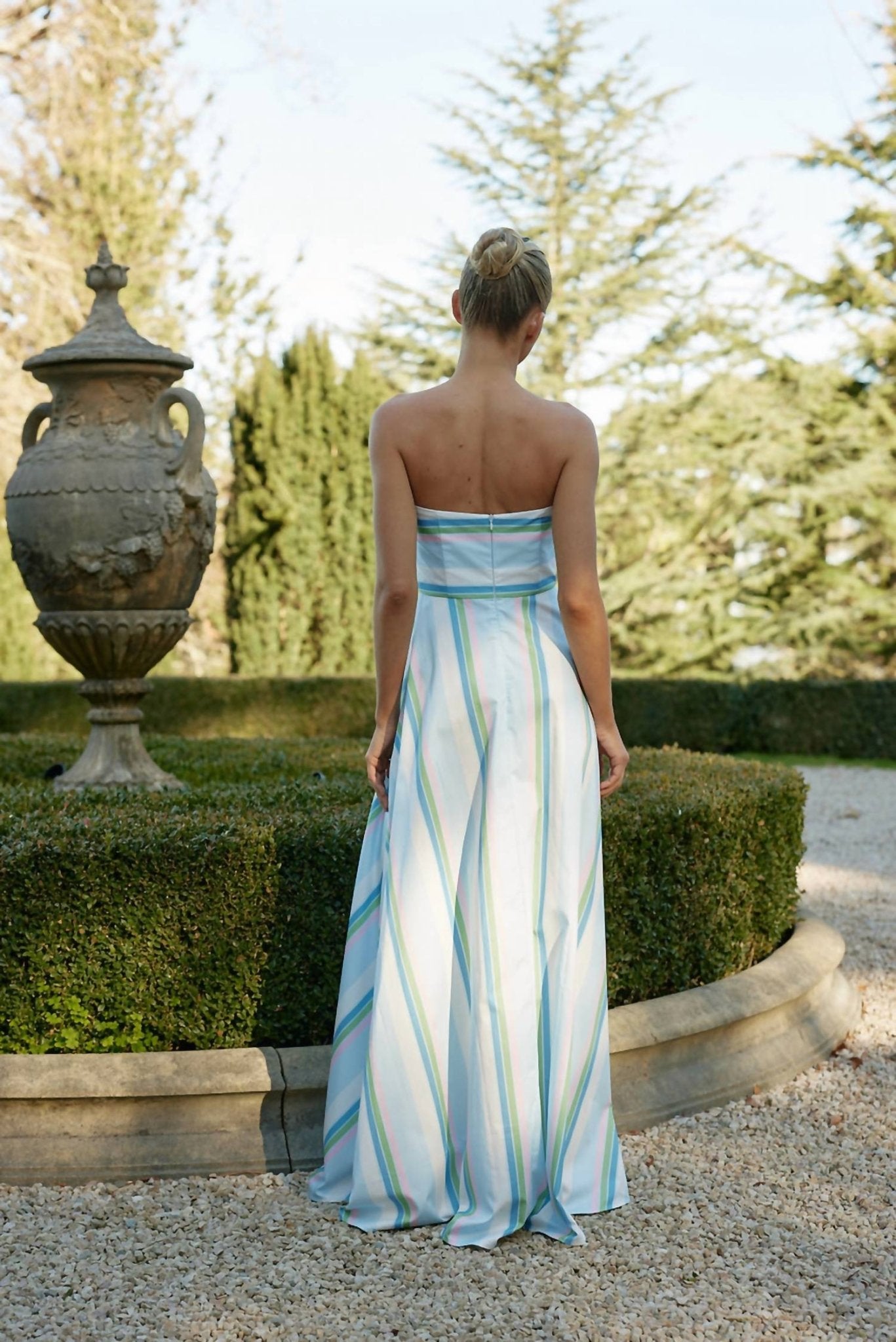 Aston Studio - Hazel A - line Maxi Dress - blue - clothing - cotton