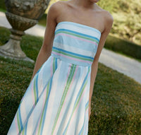 Aston Studio - Hazel A - line Maxi Dress - blue - clothing - cotton