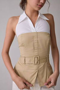 Astr - Aleda Layered Halter Neck Top