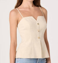Astr - Britta Button-front Spaghetti Strap Top