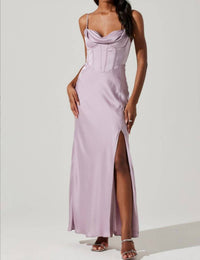 Astr - Cannes Satin Bustier Maxi Dress