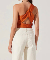 Astr - Francis Satin One Shoulder Top