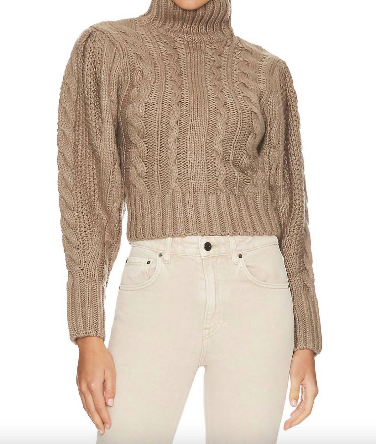 Astr - HAISLEY CABLE KNIT TURTLENECK SWEATER