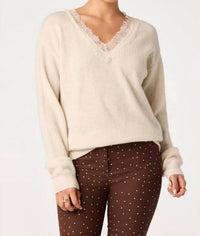 Astr - Jadyn Lace-trim V-neck Sweater