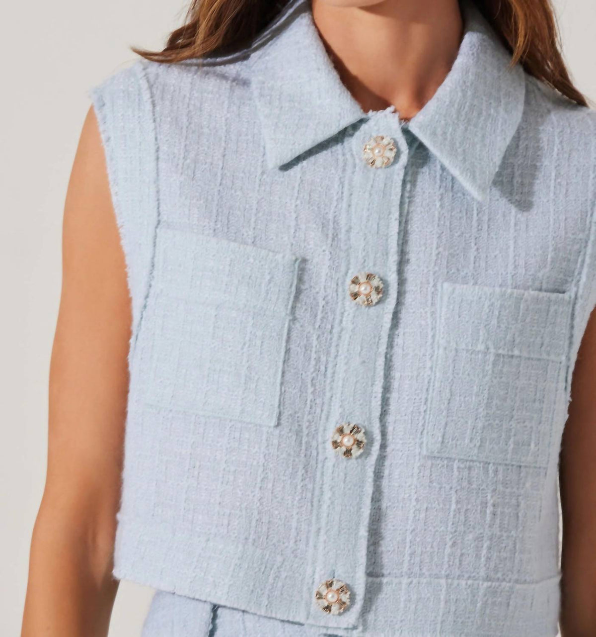 Astr - Jhene Tweed Sleeveless Top