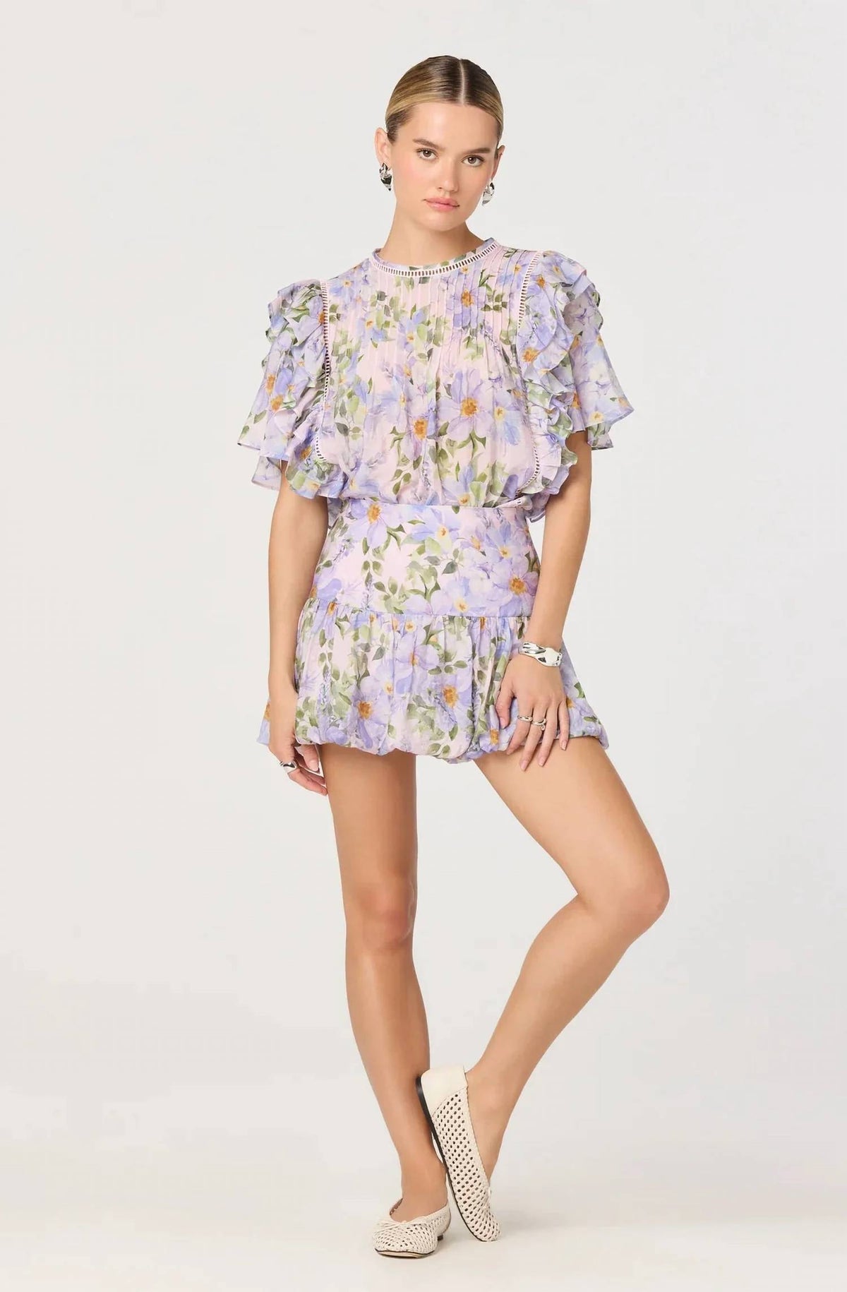 Astr - Kinley Ruffle Flutter Sleeve Top