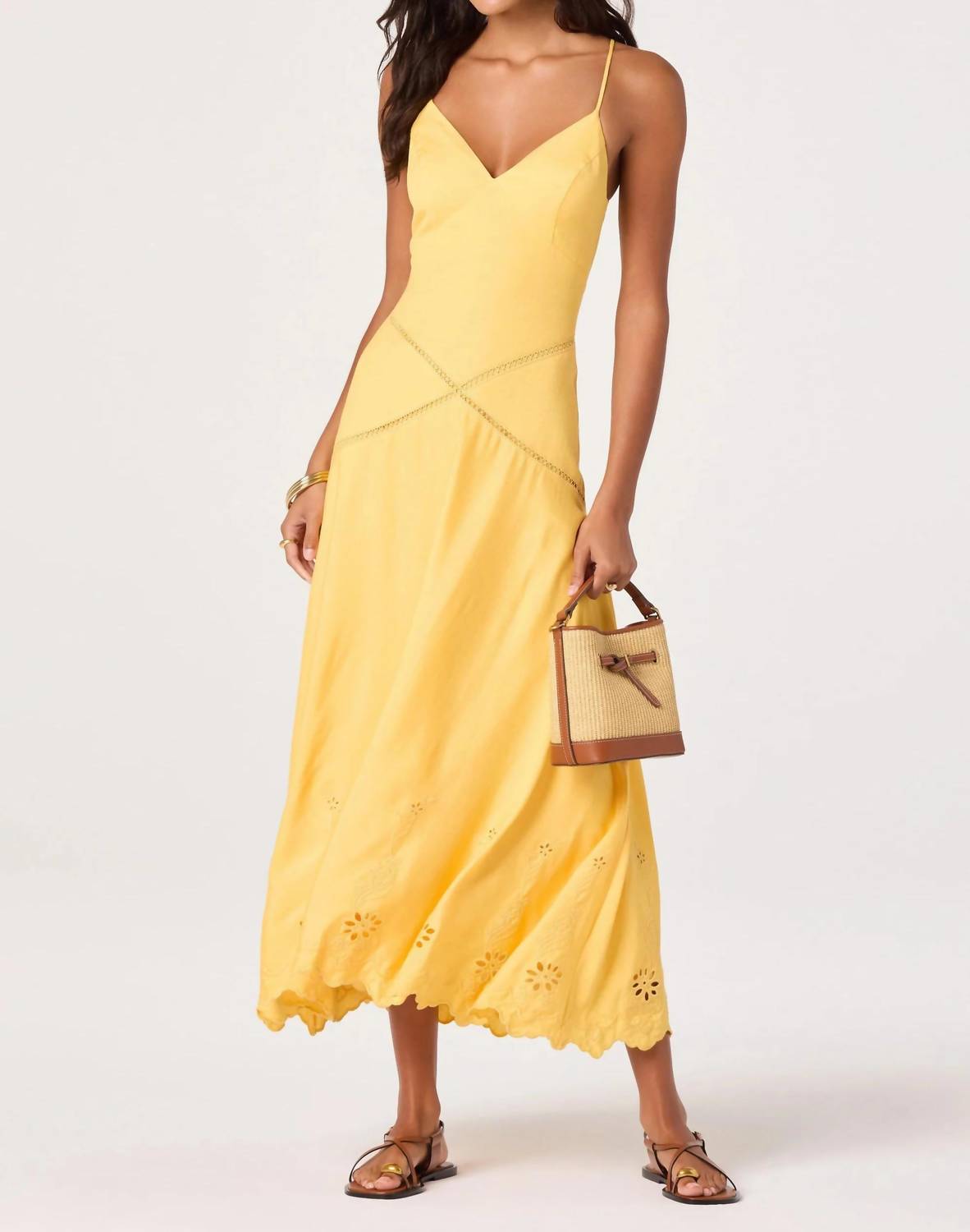 Astr - Lainey Eyelet Midi Dress