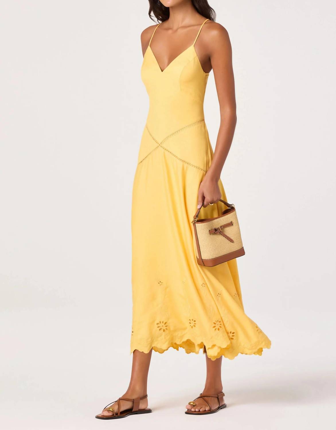 Astr - Lainey Eyelet Midi Dress