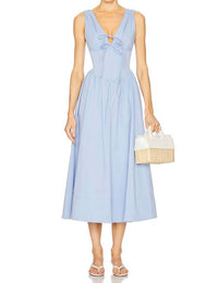 Astr - Maili Corset Poplin Midi Dress