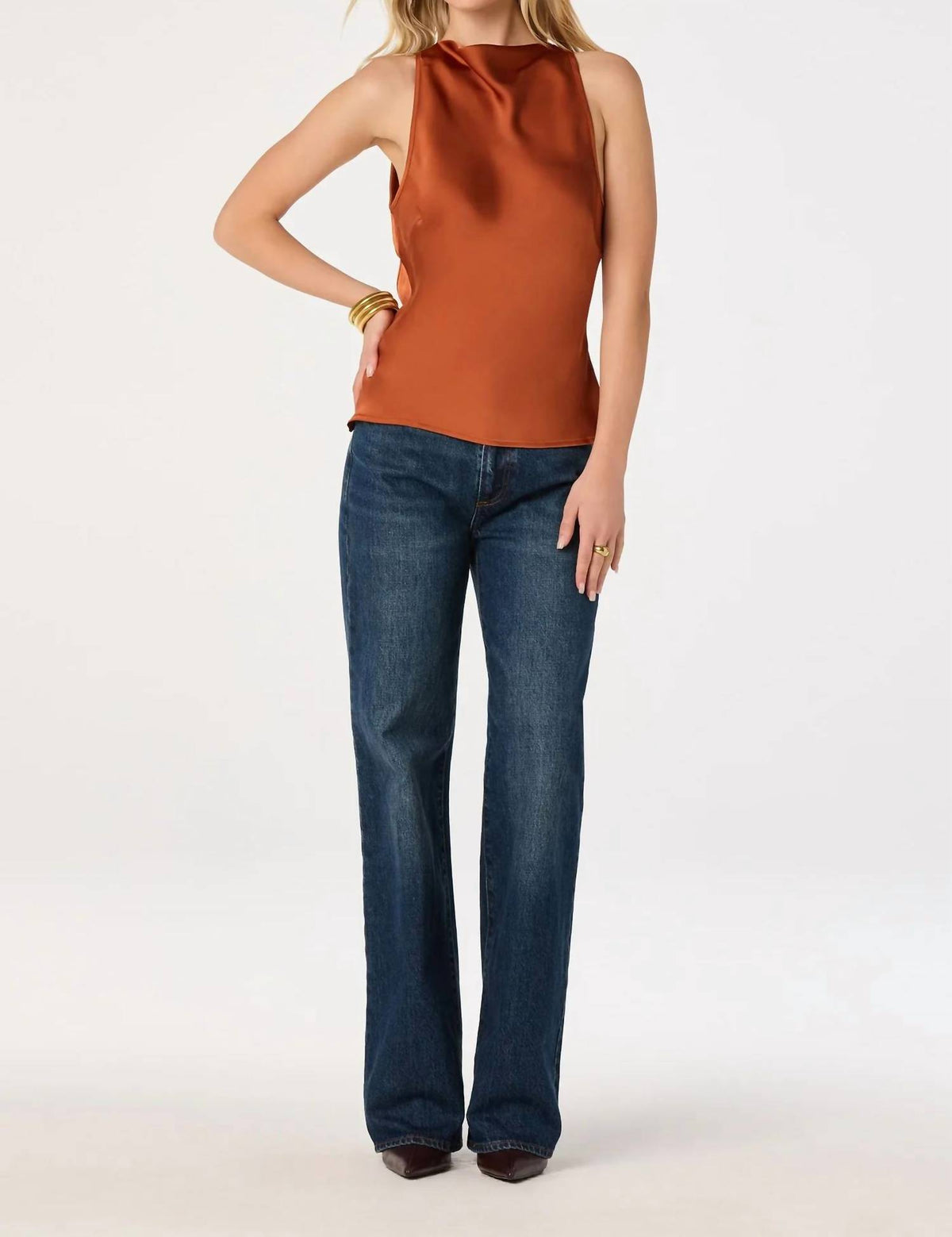 Astr - Shyann Cowl Neck Halter Top