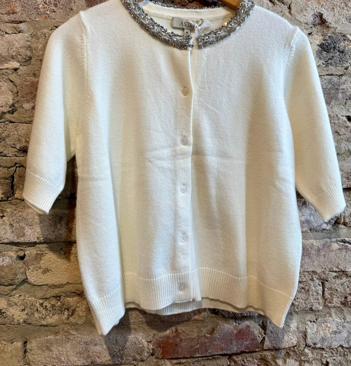 Astrid - Bejeweled Collar Sweater