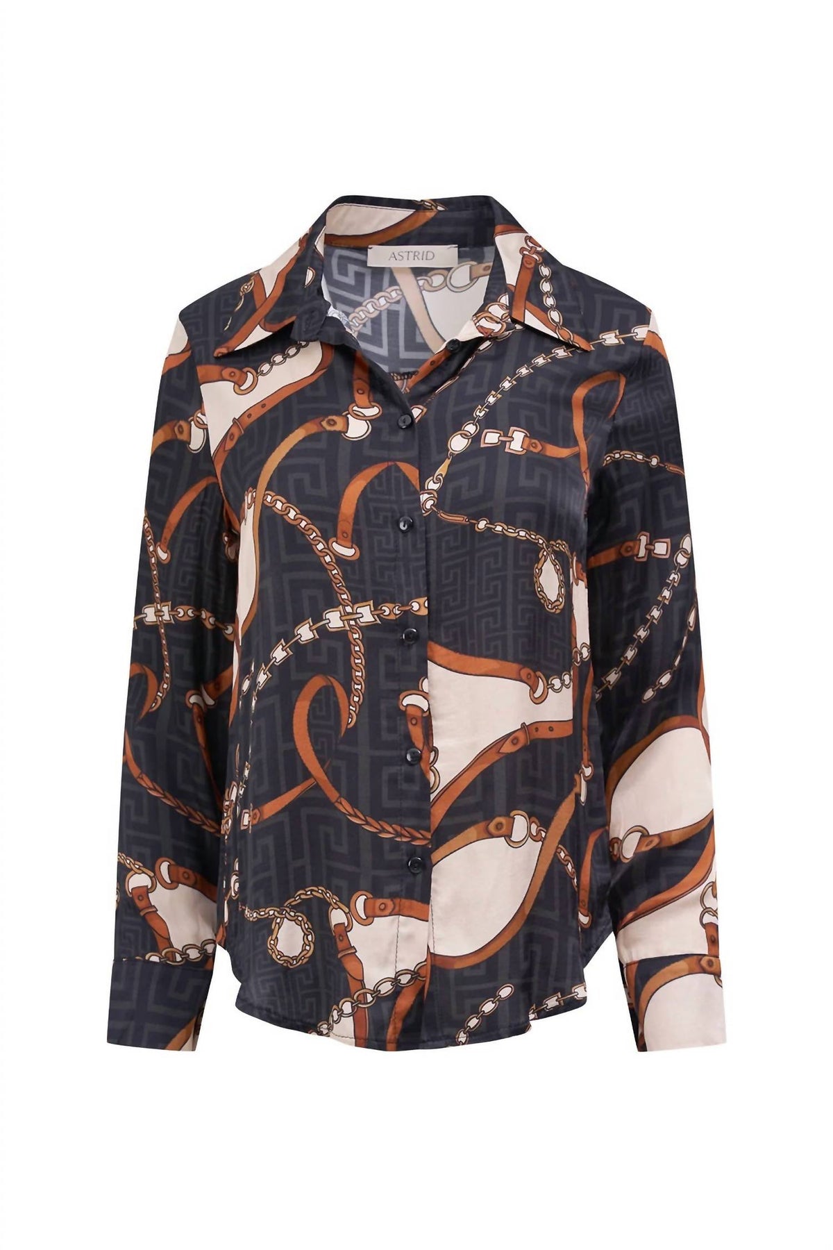 Astrid - Horsebit Button Down Woven Shirt
