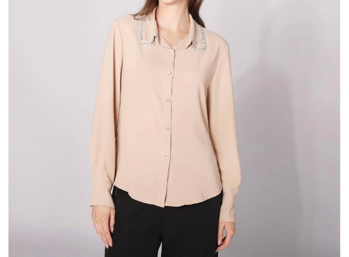 Astrid - Patsy Blouse With Bling Collar